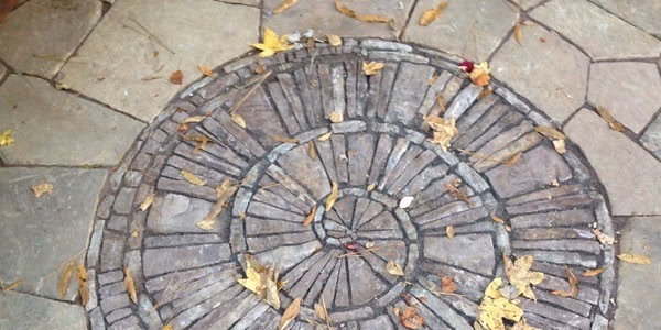 image of tiles grouped on the pavement